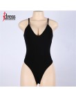 IDress 2019 Sexy czarny kombinezon do fitnessu kobiety bez rękawów jednolita sukienka typu bodycon Body pajacyki damskie kombine