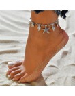 Modyle czeski koraliki bransoletka na kostkę dla kobiet łańcuch nogi okrągłe wiszące pomponiki Anklet Vintage biżuteria na stopy
