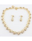 Jiayijiaduo Hot sztuczna perła naszyjnik ślubny zestawy kolczyków biżuteria dla nowożeńców zestawy dla kobiet elegancki prezent 