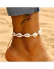 Artystyczna skorupa obrączki dla kobiet ręcznie robiona skóra tkana naturalna muszla biżuteria na stopy letnia plaża boso branso