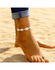 Artystyczna skorupa obrączki dla kobiet ręcznie robiona skóra tkana naturalna muszla biżuteria na stopy letnia plaża boso branso