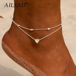 Kobiece serce obrączki boso szydełkowe sandały biżuteria na stopy nowe kostki kostki stóp obrączki bransoletki dla kobiet łańcuc