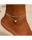 Kobiece serce obrączki boso szydełkowe sandały biżuteria na stopy nowe kostki kostki stóp obrączki bransoletki dla kobiet łańcuc