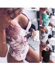 Sexy V Neck Backless Spaghetti Strap welurowe body 2017 nowa kobieta jasne dopasowane wąskie Fit pajacyki body