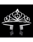 Kryształowe tiary ślubne i korony z pałąkiem na głowę Kid Flower Girls druhna ślubne akcesoria do włosów biżuteria do włosów