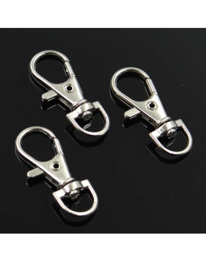 10 sztuk hurtownie kolor srebrny rod karabińczyk klipy wieszak na klucze brelok podział Key Ring ustalenia klamrami DIY breloki 
