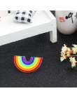 Moda kolorowe emalia przypinane broszki dla kobiet Cartoon kreatywny Mini Rainbow metalowa broszka szpilki kapelusz z denimu odz