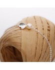 ANENJERY 925 Sterling Silver Jewelry Sets Bud Leaf imitacja perły naszyjnik + kolczyki + bransoletka dla kobiet koreańska biżute