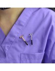 Metal medyczny Pin lekarz odznaka probówka Reflex Hammer strzykawka pogotowia ciśnieniomierz Neuron kaduceusz jelitowy broszka