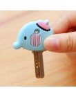 Cartoon Anime brelok śliczne silikonowe Mickey Stitch niedźwiedź klucz pokrywa Cap kobiety prezent sowa Porte klucz wiolinowy Mi