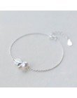 ANENJERY 925 Sterling Silver Jewelry Sets Bud Leaf imitacja perły naszyjnik + kolczyki + bransoletka dla kobiet koreańska biżute