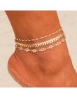 Artystyczny kryształ cekiny Anklet zestaw moda Handmade bransoletka na kostkę dla kobiet lato łańcuszek na kostkę plaża boso biż