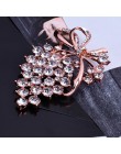 Łuk broszka Rhinestone kwiat broszki dla kobiet duża broszka z kokardką Pin prosta biżuteria ślubna Pin stanik akcesoria