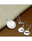 Nowy modny 925 Sterling Silver Jewelry Sets Simple Fashion Insect Moon okrągły naszyjnik z kulkami zestawy kolczyków dla kobiety