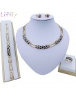 Liffly Women Dubai Jewelry Sets luksusowa ślubna w stylu nigeryjskim afrykańskie koraliki ślubne zestaw biżuterii kostium nowy p