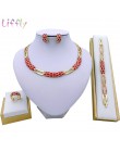 Liffly Women Dubai Jewelry Sets luksusowa ślubna w stylu nigeryjskim afrykańskie koraliki ślubne zestaw biżuterii kostium nowy p