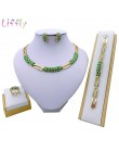 Liffly Women Dubai Jewelry Sets luksusowa ślubna w stylu nigeryjskim afrykańskie koraliki ślubne zestaw biżuterii kostium nowy p