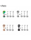 1PC Alien Labret Lip pierścień ze stali nierdzewnej wewnętrznie gwintowane chrząstka ucha Tragus Helix Stud przekłuwanie uszu ko