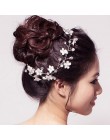 Moda ślubna akcesoria do włosów imitacja perły Haedbands dla panny młodej kryształowa korona kwiatowa elegancka ozdoba do włosów
