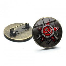 SONGDA CCCP zsrr armia radziecka czerwona gwiazda broszki brązowe szkło platerowane sztuka okrągłe metalowe kołki przycisk rosyj