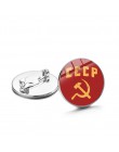 SONGDA CCCP zsrr armia radziecka czerwona gwiazda broszki brązowe szkło platerowane sztuka okrągłe metalowe kołki przycisk rosyj