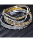 Kobiety Sexy jasny błyszczący kryształ górski Gols/srebrna bransoletka łańcuch bransoletki na kostki stóp biżuteria ślubna