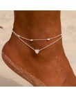 Vienkim kobiety 2019 kobiet obrączki z prostymi serduszkami boso szydełkowe sandały biżuteria na stopy dwuwarstwowy stóp nogi br