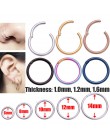 1PC G23 tytanu zawiasach Segment kolczyk w nosie 16g i 14g sutek Clicker ucha do małżowiny ucha Helix Lip Piercing Unisex biżute