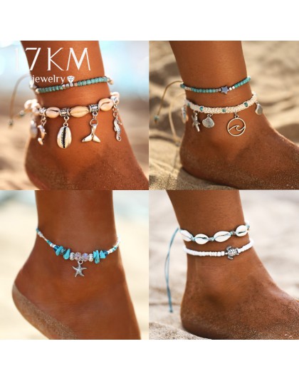 Wisiorek z rozgwiazdą obrączki 2019 dla kobiet nowe kamienne koraliki powłoki Anklet artystyczne bransoletki na nogę BOHO Ocean 