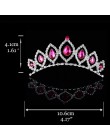Księżniczka korona dla dziewczynek prezent urodzinowy prezent korona Tiara Diadem srebrny kryształ kwiatowy ślub akcesoria do wł