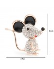Wuli & baby złoto srebrne z kryształem górskim mysz szczur broszki kobiety Alloy emalia zwierząt w stylu Casual, imprezowa brosz