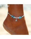 Wisiorek z rozgwiazdą obrączki 2019 dla kobiet nowe kamienne koraliki powłoki Anklet artystyczne bransoletki na nogę BOHO Ocean 