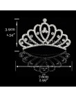 Księżniczka korona dla dziewczynek prezent urodzinowy prezent korona Tiara Diadem srebrny kryształ kwiatowy ślub akcesoria do wł