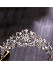 Różnorodny srebrny kryształ w złotym kolorze korony panna młoda tiara moda królowa na ślub nakrycie głowy korona ślub akcesoria 