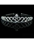 Ślubna druhna dla nowożeńców Tiara opaska z koroną serce dziewczyny kochają kryształ Rhinestone biżuteria akcesoria do włosów oz
