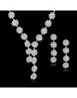 TOUCHEART zestaw biżuterii ślubnej kryształowe zestawy biżuterii dla nowożeńców dla kobiet długi Tassel komunikat naszyjnik/kolc