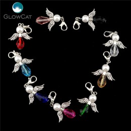 6 sztuk Handmade kolorowy amulet szkło anioł stróż skrzydła Diy wisiorek do tworzenia biżuterii 22526-1