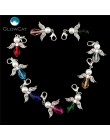 6 sztuk Handmade kolorowy amulet szkło anioł stróż skrzydła Diy wisiorek do tworzenia biżuterii 22526-1