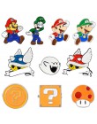 Niebieska powłoka super mario kart emalia Pin komiksy gra wideo Boo duch przypinki na klapę okrągła przypinka pin Denim płaszcz 