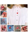 Kobiety broszki szminka Lip Love Heart Cherry emalia szpilki moda Sexy broszka ubrania Lapel Button metalowa szpilka biżuteria a