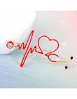 Blucome emalia Love Heart stetoskop broszki dla kobiet mężczyzn kryształ Heartbeat kształt lekarz pielęgniarka biżuteria medyczn