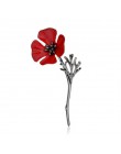 Popularny 3D broszka z kwiatem Pin moda damska Maki kurtki czerwony bukiecik kwiatów prezent czerwona róża spinki biżuteria prez