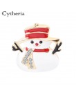 Snowman elk pudełko na prezenty rękawiczki pingwin Santa pins broszki emalia cartoon czerwony kapelusz wesołych świąteczna brosz