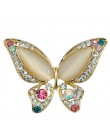 Cena fabryczna 3 kolory do wyboru OPal rhinestone broszki ślubne broszka z motylkiem dla kobiet biżuteria dobry prezent