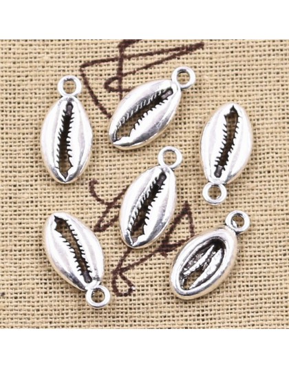 12 sztuk Charms czeski Cowrie szyszka 17x8mm antyczne srebro kolorowy platerowany tworzenie wisiorów DIY Handmade tybetański zna