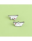 Paper plane Boat emalia Pins Custom Love broszki przypinka worek na koszulę samolot prom odznaka Mini biżuteria prezent dla dzie