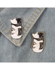 Żaba lenistwo kot emalia Pin Cartoon Cute zwierząt broszka kolekcja metalowa wpinka do klapy odznaka broszki dla kobiet mężczyzn