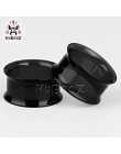 Proste Style czarne białe okrągłe tunele do uszu korki akrylowe ekspandery Stud Strechers moda biżuteria do ciała dla Unsex 6mm 
