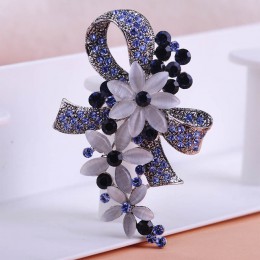 Madrry całkiem elegancki antyczny kolor srebrny kwiat broszki z opalem pełne kryształy broszki broszka akcesoria bukiet ślubny
