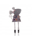Emaliowane broszki dla kobiet akcesoria zwierzaki z kreskówek mała mysz broszka Pin klasyczna moda broszki szpilki damska biżute
